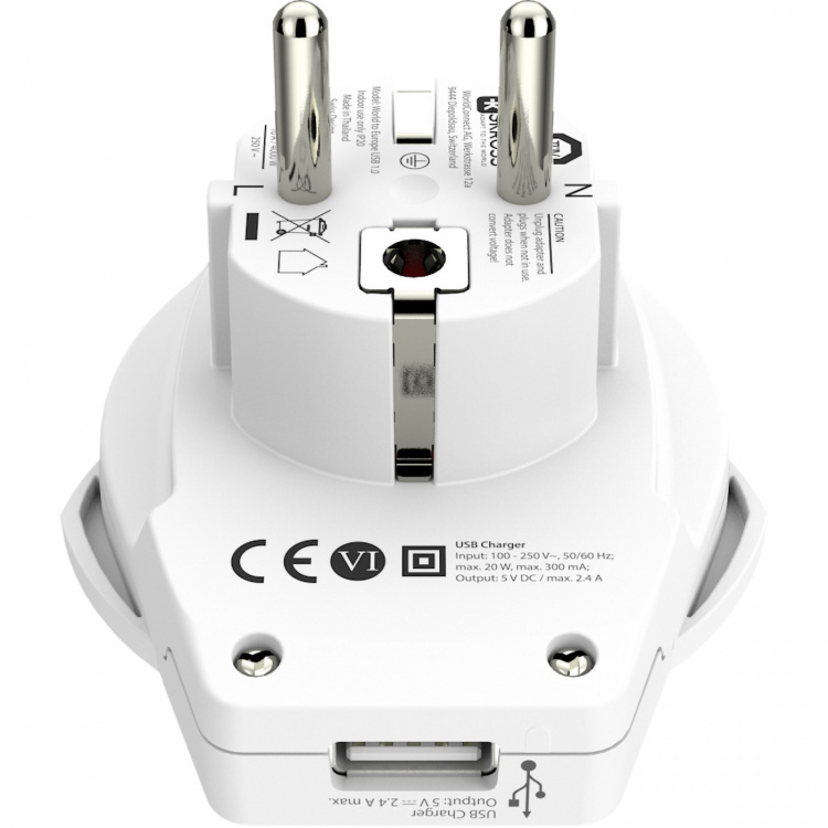 SKROSS Strømadapter Europa med USB