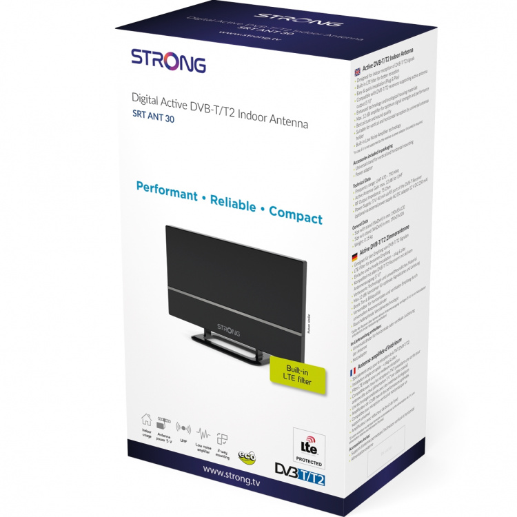 Strong Innendørs TV-antenne - DVB-T2 LTE-beskyttelse