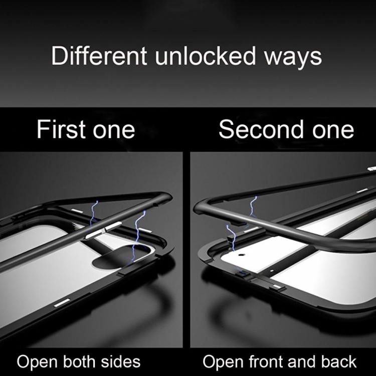 CAFELE iPhone X/XS Glassdeksel med magnetisk lås for i sølvfarge