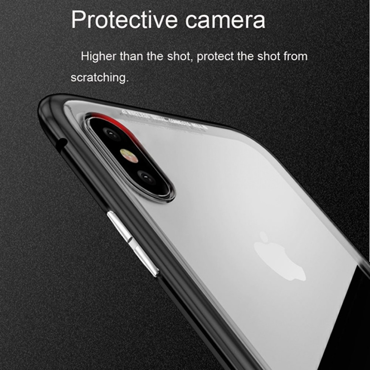 CAFELE iPhone X/XS Glassdeksel med magnetisk lås for i sølvfarge