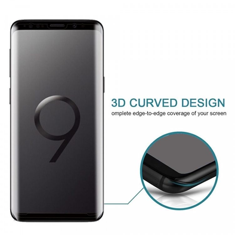 skjermbeskytter i 3D herdet glass til Samsung Galaxy S9 - Hvit
