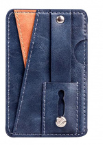 Stilig universalkortholder i PU-lær, blå