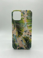 Marmor-etui med grønne blader til iPhone 11 Pro Max