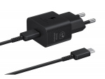 Samsung EP-T2510N GaN vegglader USB-C 25W + kabel, svart Samsung EP-T2510N GaN vegglader USB-C 25W + kabel, svart
