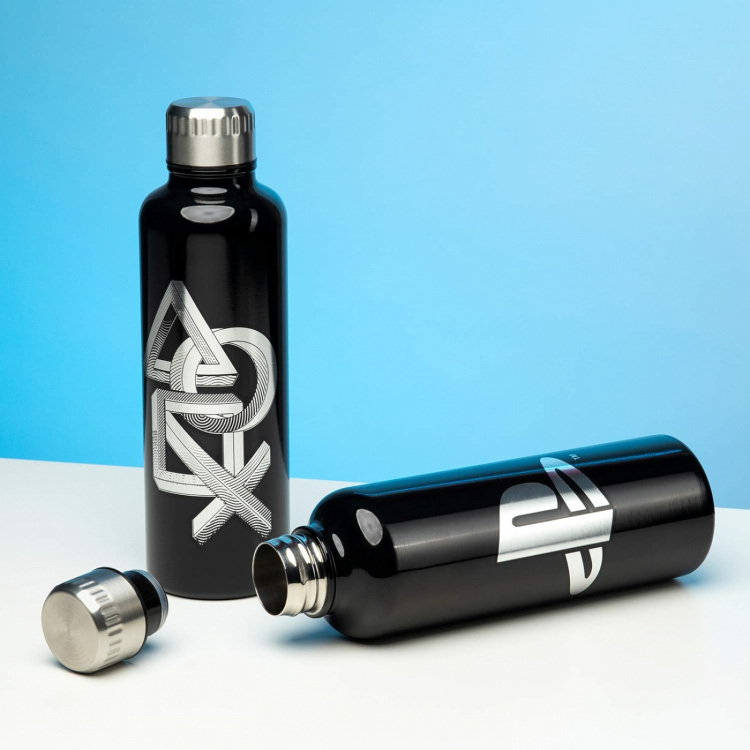 Paladone PlayStation vannflaske i metall, svart