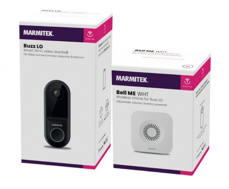 Marmitek Smart BuzzLO videodørklokke HD1080p + Bell Me-dørklokke Marmitek Smart BuzzLO videodørklokke HD1080p + Bell Me-dørklokke