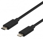 Kabel USB-C - Lightning, 2,4 A, 1 m, svart