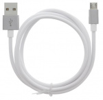 Kabel USB-A - MicroUSB 2,4A, 1 m, hvit