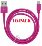 10-PACK kabel USB-A - Lightning 2,4A, 1 m, rosa 10-PACK kabel USB-A - Lightning 2,4A, 1 m, rosa