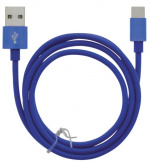 Kabel USB-A - USB-C 2,4A, 1 m, blå