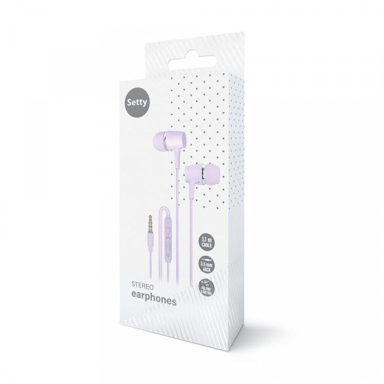 Setty Øretelefoner med ledning 3,5 mm, lilla