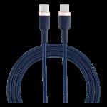 EPZI USB-C til USB-C-kabel, 60 W, flettet, 1 m - marineblå