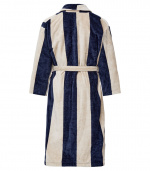 Kosta Linnewäfveri Velourbadekåpe, Navy/Sand, XXL