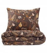 Kosta Linnewäfveri Sengesett Bandene Satin, Brun