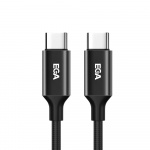 Hurtigladende USB-C til USB-C 3A, 1 m, svart Hurtigladende USB-C til USB-C 3A, 1 m, svart