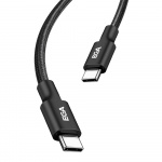 Hurtigladende USB-C til USB-C 3A, 1 m, svart Hurtigladende USB-C til USB-C 3A, 1 m, svart