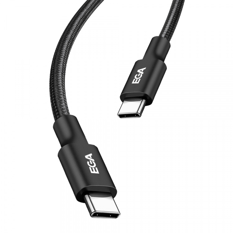 Hurtigladende USB-C til USB-C 3A, 1 m, svart Hurtigladende USB-C til USB-C 3A, 1 m, svart