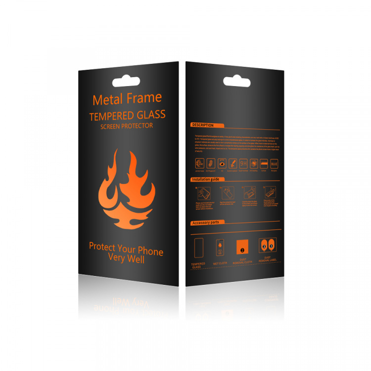 Skjermbeskytter i herdet glass med metallramme, iPhone 16 Pro