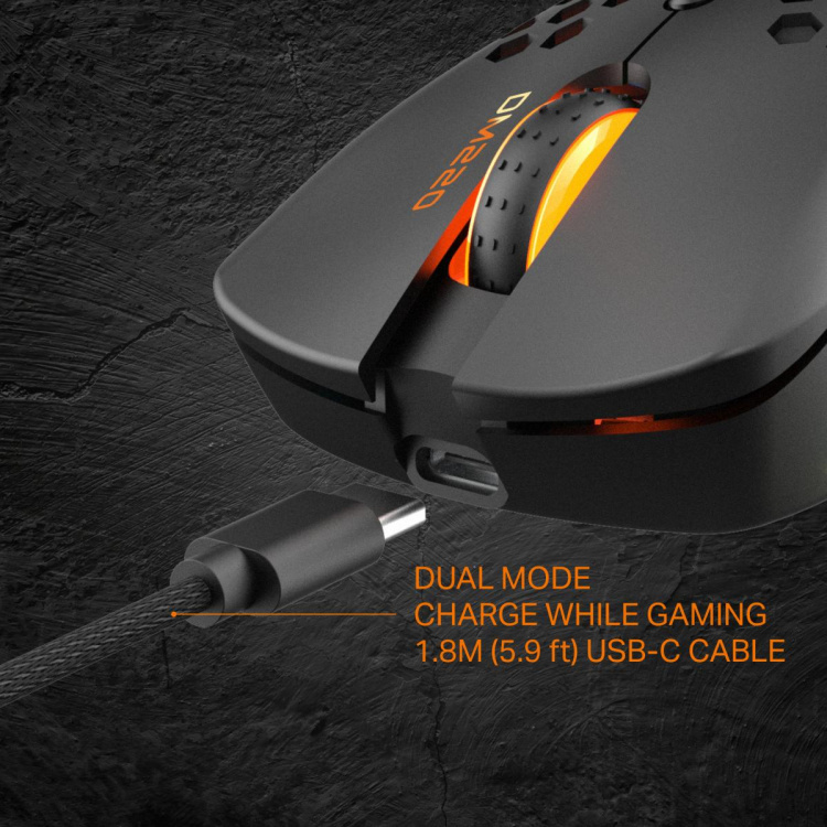 DELTACO GAMING DM220 Trådløs lettvekts gamingmus, RGB, svart DELTACO GAMING DM220 Trådløs lettvekts gamingmus, RGB, svart