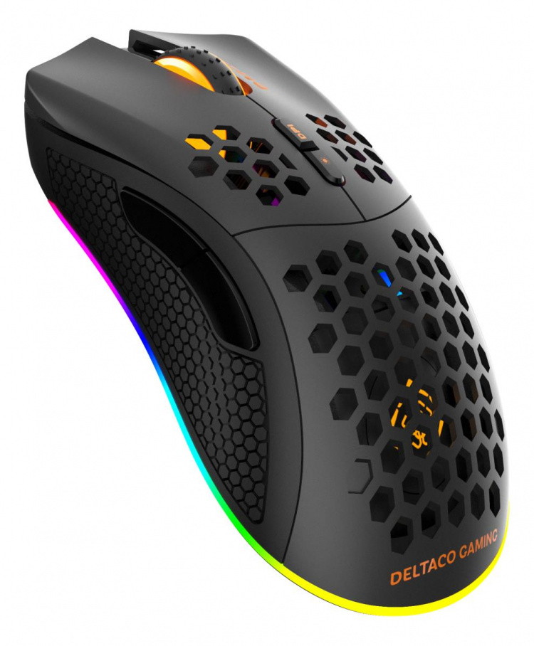 DELTACO GAMING DM220 Trådløs lettvekts gamingmus, RGB, svart DELTACO GAMING DM220 Trådløs lettvekts gamingmus, RGB, svart