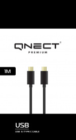QNECT USB 3.1 type C hann - type C hann 10 GB 60 W, 1 m