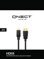 QNECT Høyhastighets HDMI-kabel med Ethernet A - D, 2 m