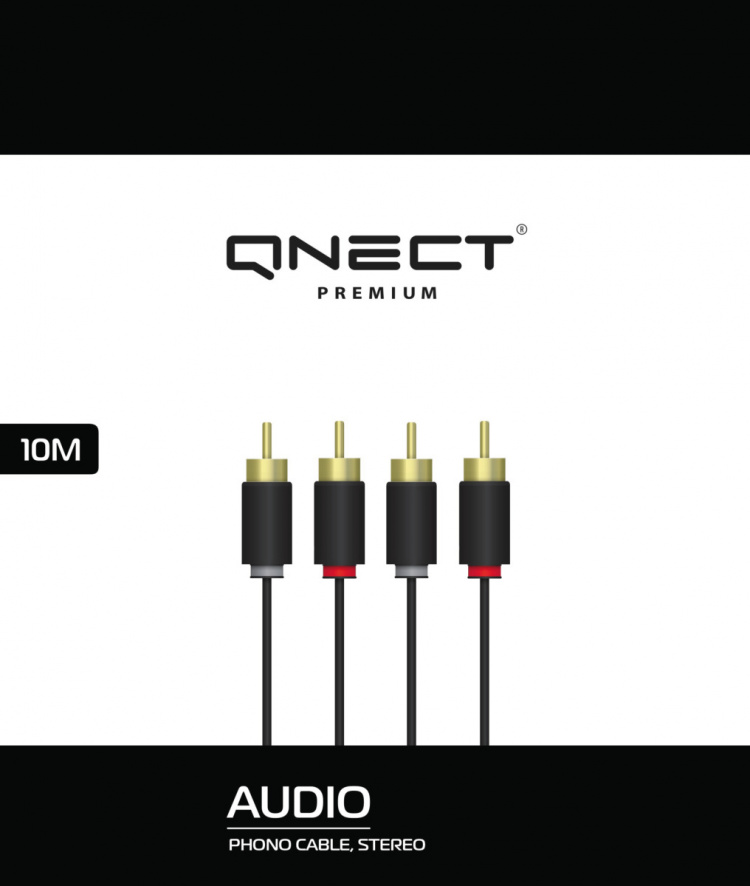 QNECT Phono 2xRCA hann - 2xRCA hann, 10m