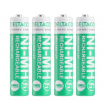 DELTACO Ultimate Ni-Mh oppladbar, LR03/AAA-størrelse, 750 mAh, 4-pk (SG)
