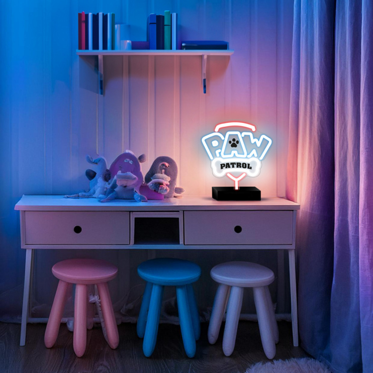 Paw Patrol OW-120146 Bordslampa med Neon LED, Logo 