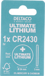 Deltaco Ultimate Lithium-batteri, 3V, CR2430-knappcell, 1-pack