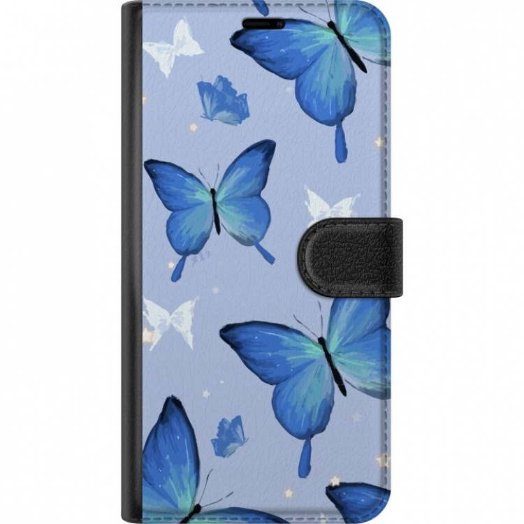 Lommeboketui til Apple iPhone 12 Pro Max med Blå sommerfugler motiv