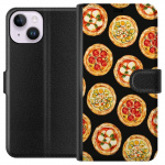 Lommeboketui til Apple iPhone 14 med Pizza motiv