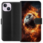 Lommeboketui til Apple iPhone 14 med Fotball motiv Lommeboketui til Apple iPhone 14 med Fotball motiv