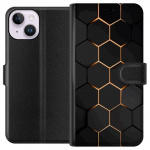 Lommeboketui til Apple iPhone 14 med Luksuriøst Mønster motiv
