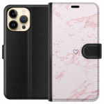 Lommeboketui til Apple iPhone 15 Pro Max med Rosa Hjerte motiv Lommeboketui til Apple iPhone 15 Pro Max med Rosa Hjerte motiv