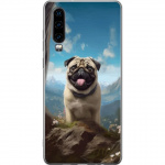 Mobildeksel til Huawei P30 med Glad Hund motiv