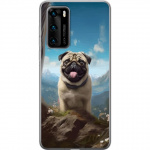 Mobildeksel til Huawei P40 med Glad Hund motiv