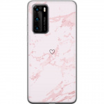 Mobildeksel til Huawei P40 med Rosa Hjerte motiv