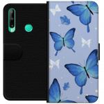 Lommeboketui til Huawei P40 lite E med Blå sommerfugler motiv