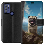 Lommeboketui til Motorola Moto G60S med Glad Hund motiv Lommeboketui til Motorola Moto G60S med Glad Hund motiv