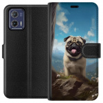 Lommeboketui til Motorola Moto G73 med Glad Hund motiv