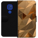 Lommeboketui til Motorola Moto G9 Play med 3D Gull motiv