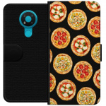 Lommeboketui til Nokia 3.4 med Pizza motiv