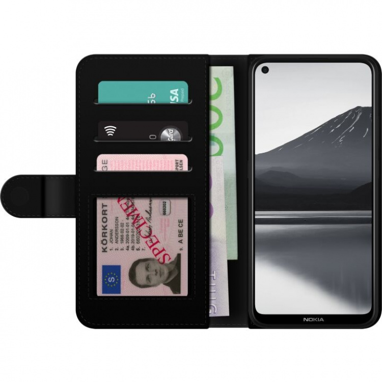 Lommeboketui til Nokia 3.4 med 3D Gull motiv