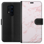 Lommeboketui til OnePlus 8 Pro med Rosa Hjerte motiv