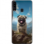 Mobildeksel til Samsung Galaxy A20s med Glad Hund motiv