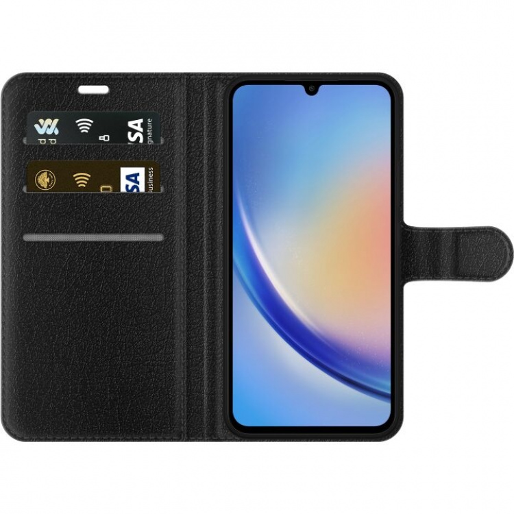Lommeboketui til Samsung Galaxy A24 4G med Glad Hund motiv Lommeboketui til Samsung Galaxy A24 4G med Glad Hund motiv