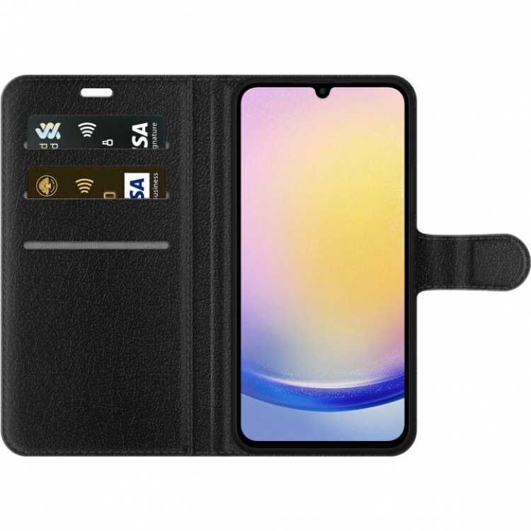 Lommeboketui til Samsung Galaxy A25 med Glad Hund motiv Lommeboketui til Samsung Galaxy A25 med Glad Hund motiv
