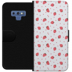 Lommeboketui til Samsung Galaxy Note9 med Jordbær motiv Lommeboketui til Samsung Galaxy Note9 med Jordbær motiv