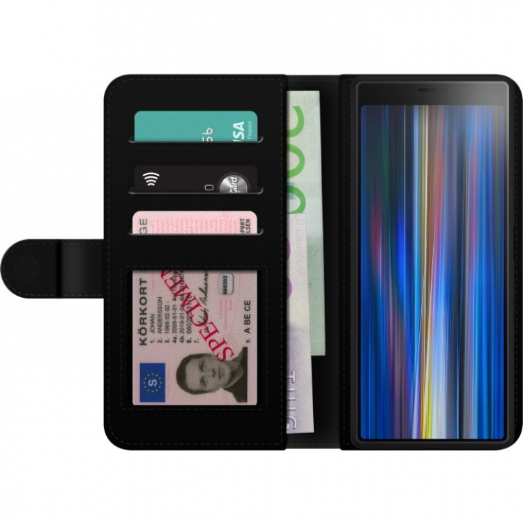 Lommeboketui til Sony Xperia 10 med Porselensblomst motiv Lommeboketui til Sony Xperia 10 med Porselensblomst motiv